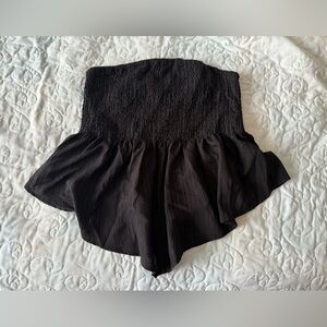 SHEIN Black Ruffled Tube Top